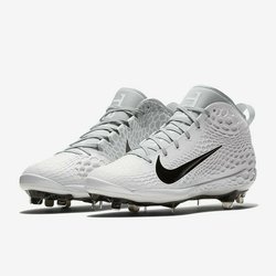 Nike Force Zoom Trout 5 sz 9 White Black AH3373 101 Metal Baseball Cleat