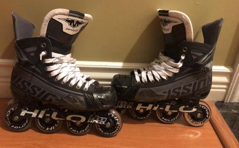 Senior Bauer Mission Inhaler Regular Width Size 7.5 Inline Skates With All New Wheels