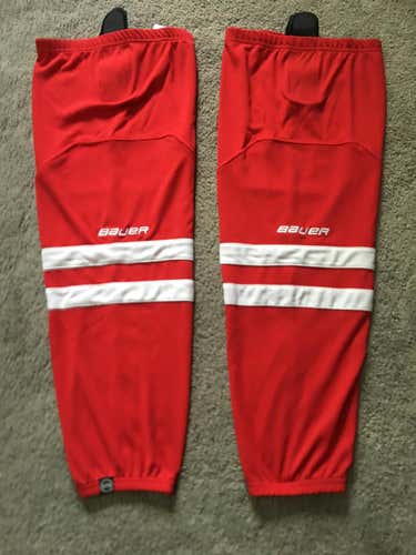 Red Bauer Socks Sz. Large