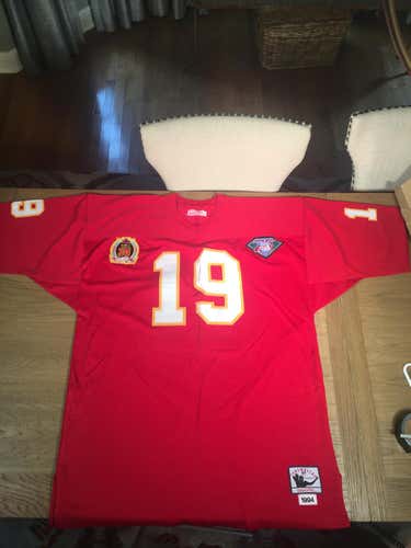 New Kansas City 1994 throwback Chiefs Hall of Famer Joe Montana #19 Jersey size 54