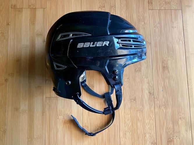 Black Custom Large Bauer Re-Akt 100 Helmet - Black/Grey