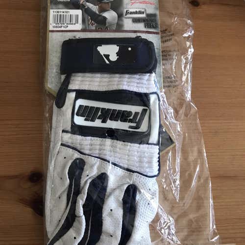 Franklin Neo Classic II Batting Gloves White/Navy Adult SM