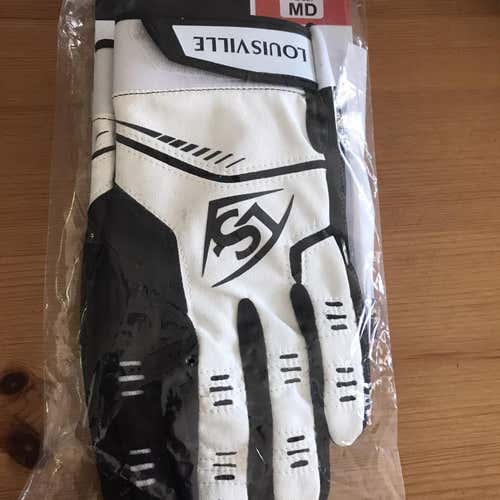 Louisville Slugger Omaha white/black Batting Gloves Adult Medium NWT