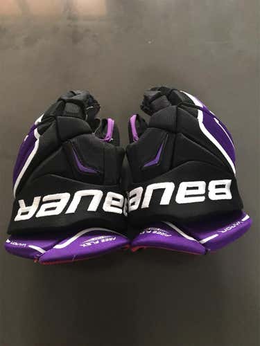 Purple Used Bauer Vapor Team 14" Pro Stock Gloves