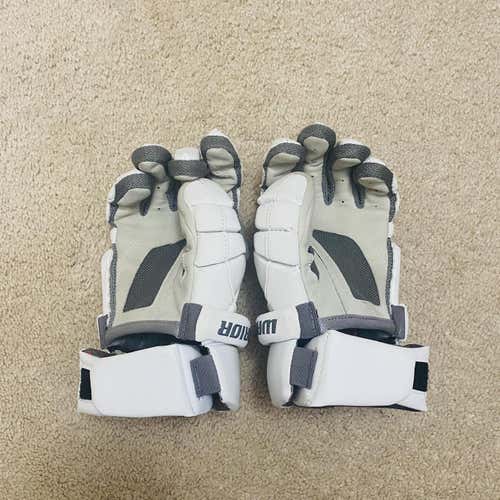 White New Warrior Burn 10" Lacrosse Gloves