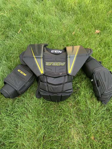 BRAND NEW CCM Premier Pro Goalie Chest and Arm Protector Senior Medium (Black/Yellow)