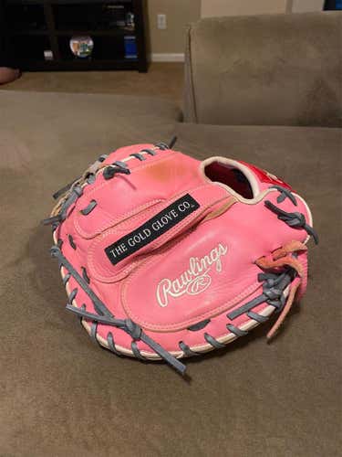 Pink Used Catcher's Heart of the Hide 33" Baseball Glove