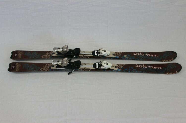 Salomon 154 Cm Skis with Salomon Bindings