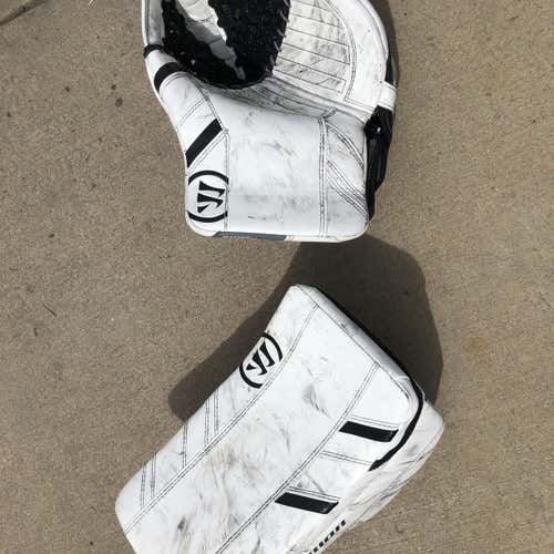 White Intermediate Used Warrior Regular Ritual G3 Glove and Blocker