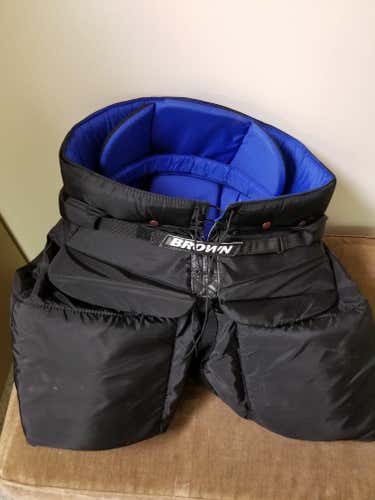 Used Large Brown Pro Stock Hockey Goalie Pants