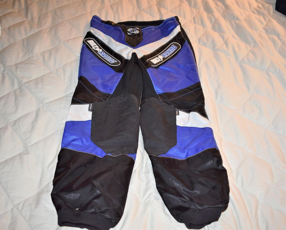 BiLT Racing Motocross Pants w/ Kevlar & Waterproof Coating, Black/Blue, Size 34