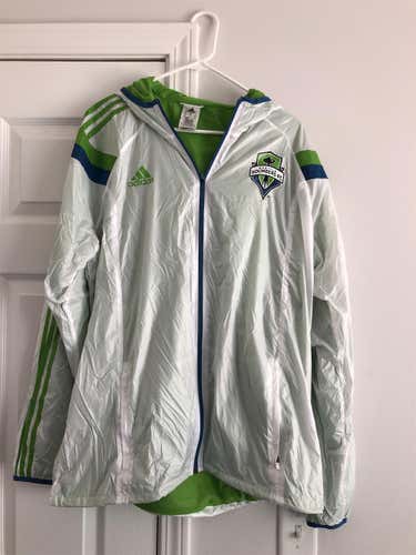 Seattle Sounders Rain JacketWhite Men's XL Adidas