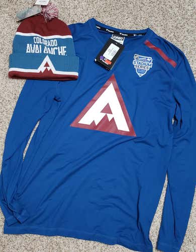 NEW! Colorado Avalanche Stadium Series Pack - Winter Beanie and Workout Shirt
