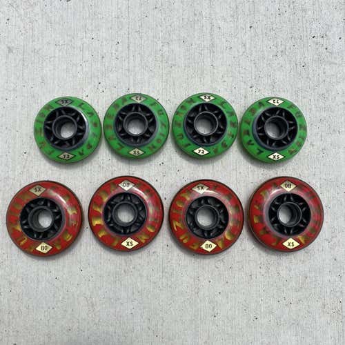 New Labeda Fuzion Wheels x4  72mm x4 80mm SET Green Red XS X Soft