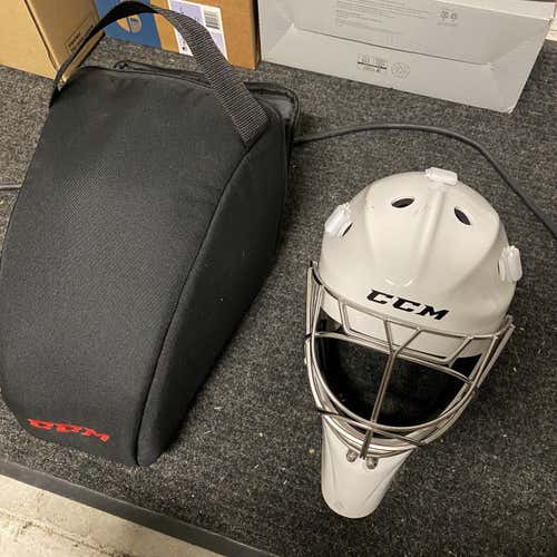 White Used CCM 1.9 Goalie Mask