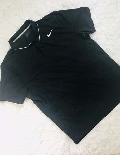 Nike Golf Dri-Fit bLACK/wHITE Polo Shirt Mens XL 904476-010