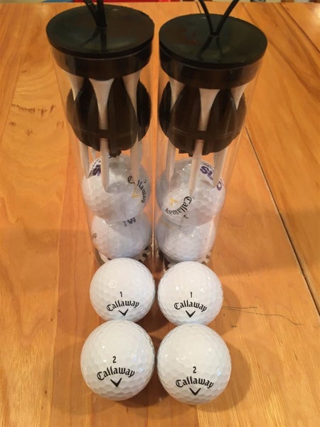**BRAND NEW** 8 Callaway Golf Balls With 12 Tees And 2 Poker Chip Ball Markers