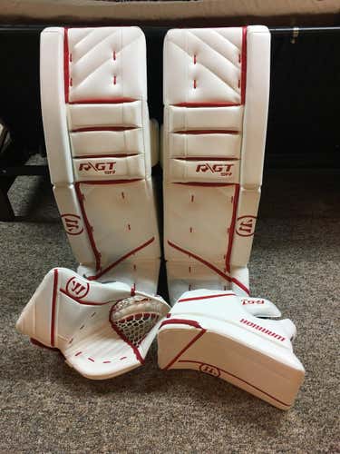 White New Senior 35" Warrior Regular Ritual GT Goalie Full Set
