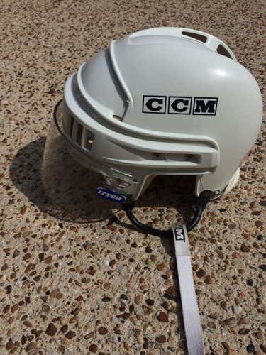 White Used Senior CCM Helmet w/ Itech Visor