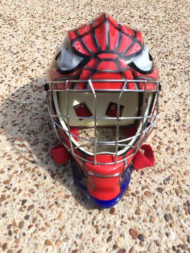 Red Used Youth Bauer Spiderman Marvel design goalie mask