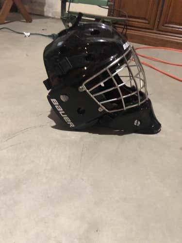 Black Senior Used Bauer NME 7 Goalie Mask Pro Stock Fit 2