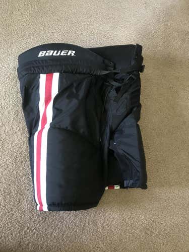 Black Senior New XL Bauer Hockey Pants Pro Stock