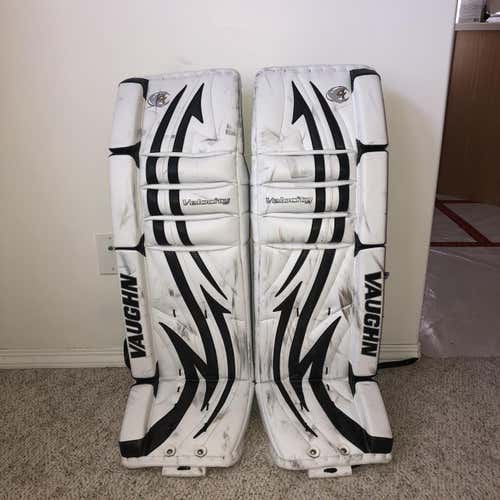 White Used 36" Vaughn Velocity V4  Goalie Leg Pads