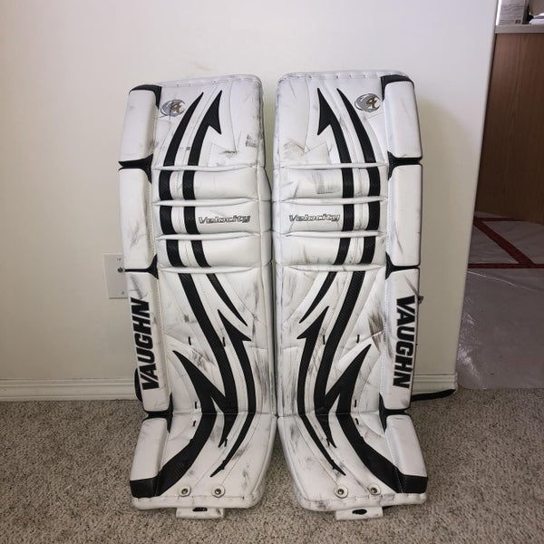 White Used 36" Vaughn Velocity V4 Goalie Leg Pads