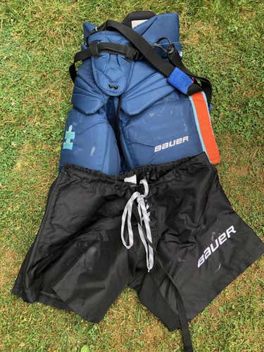 Blue Intermediate Used Large Bauer Goalie Pants