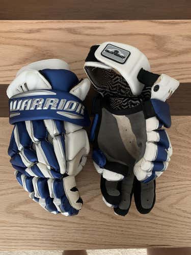 Used Warrior Regulator Lacrosse Gloves 13": Blue Colorway