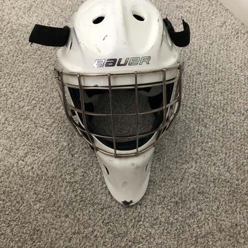 White Used Bauer NME 10  Goalie Mask