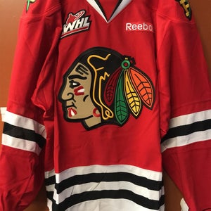 New Vintage Reebok Portland Winterhawks Red Game Jersey size 54