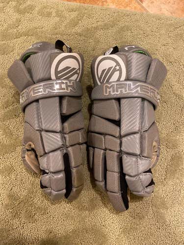 Gray Used Maverik MX 13" Lacrosse Gloves