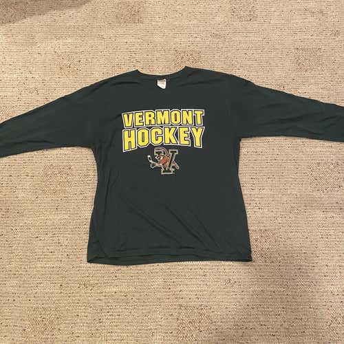 University Of Vermont Catamounts Hockey Long Sleeve Shirt Adult L