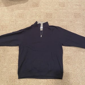 Navy Blue Champion 1/4 Zip Sweatshirt Adult L