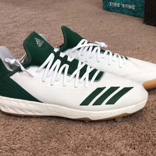 Adidas Boost Icon (Sz 13.5)(NEW) White/Green Metal Cleats