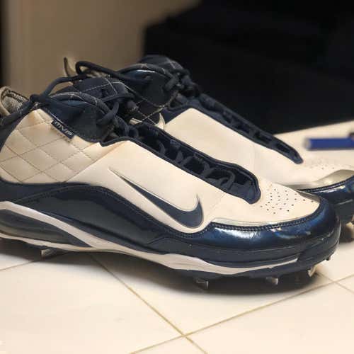 Nike MVP Diamond Elite (Sz 11.5) White/Navy Metal Cleats