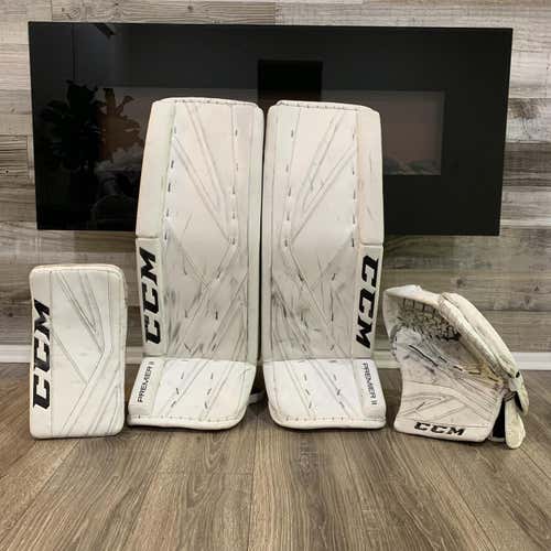 White Used 34" Regular Premier II Pro  Goalie Full Set