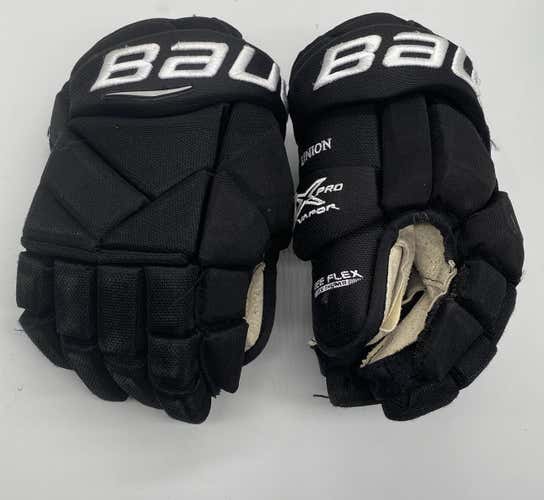 BAUER VAPOR 1X PRO CUSTOM PRO STOCK HOCKEY GLOVES BLACK 13" NCAA USED (2) (6650)