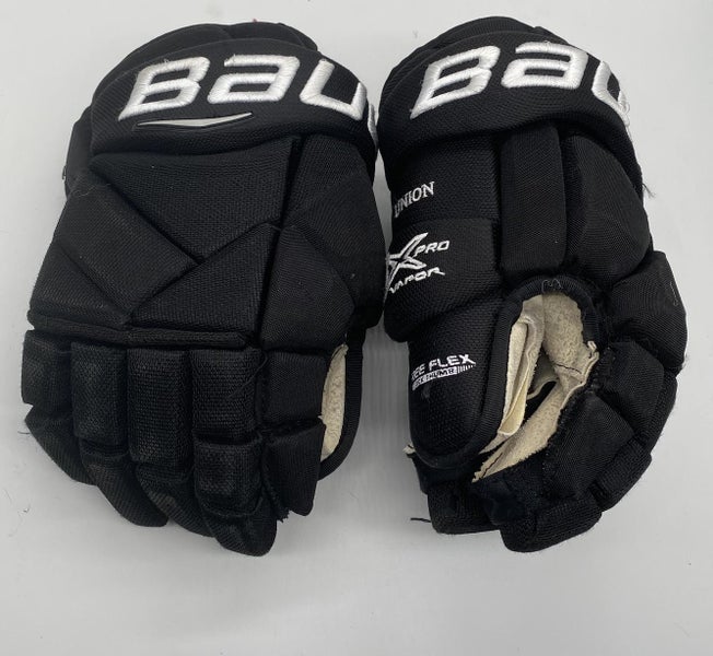 BAUER VAPOR 1X PRO CUSTOM PRO STOCK HOCKEY GLOVES BLACK 13" NCAA USED (2) (6650)