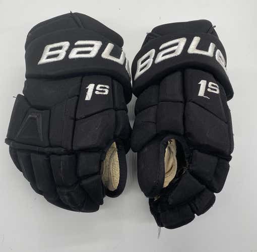BAUER SUPREME 1S CUSTOM PRO STOCK HOCKEY GLOVES BLACK 13" NCAA USED (6647)