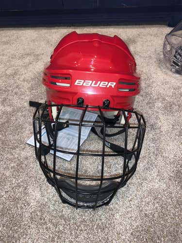 Red New Large Bauer 4500  Helmet