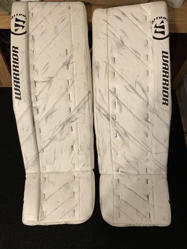 White Used Senior 33" Warrior Ritual G4 Goalie Leg Pads
