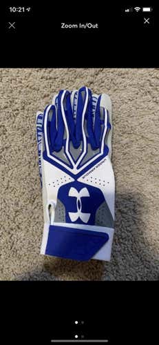 Blue New XL Under Armour Batting Gloves