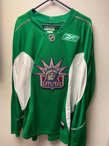 Green New York Rangers Size 58 Reebok Pro Stock Jersey