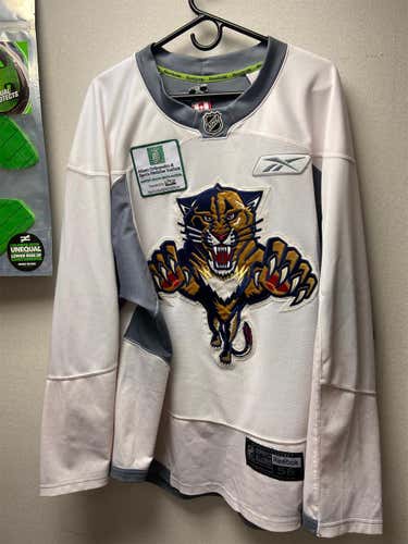 White Florida Panthers Men's Size 58 Reebok Pro Stock Jersey
