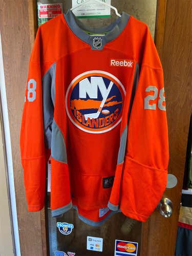 New York Islanders Orange Size 58 Reebok Pro Stock Jersey
