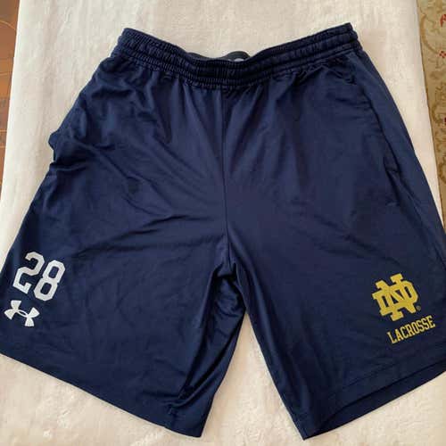 Notre Dame Team Issued Navy Athletic Shorts (L)