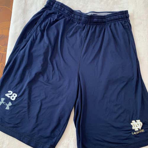 Notre Dame Team Issued Navy Athletic Shorts (L)
