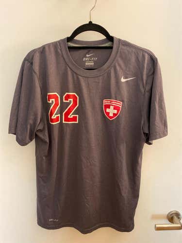 Switzerland #22 Gray Men's Medium Nike Shirt